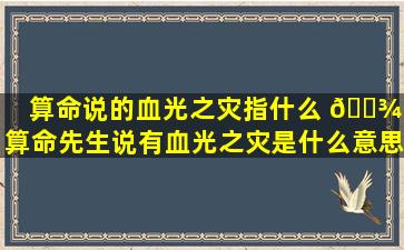 算命说的血光之灾指什么 🌾 (算命先生说有血光之灾是什么意思)